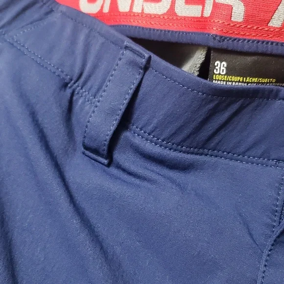 MENS UNDER ARMOUR NAVY BLUE LOOSE MATCH PLAY ATHLETIC SHORTS 36 - Picture 5 of 7